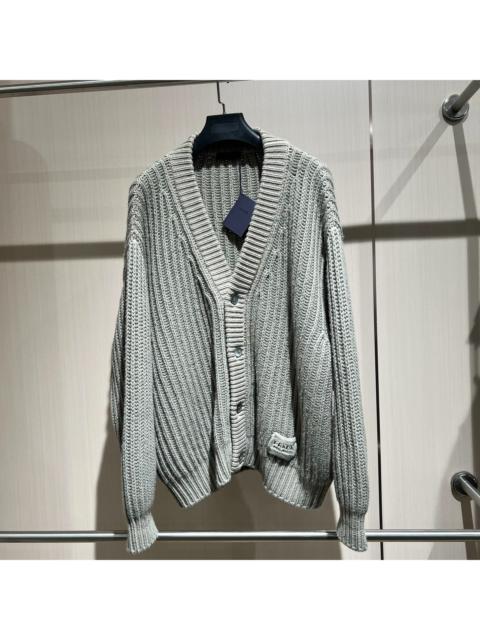 Prada Prada Grey Chunky-Knit Cardigan
