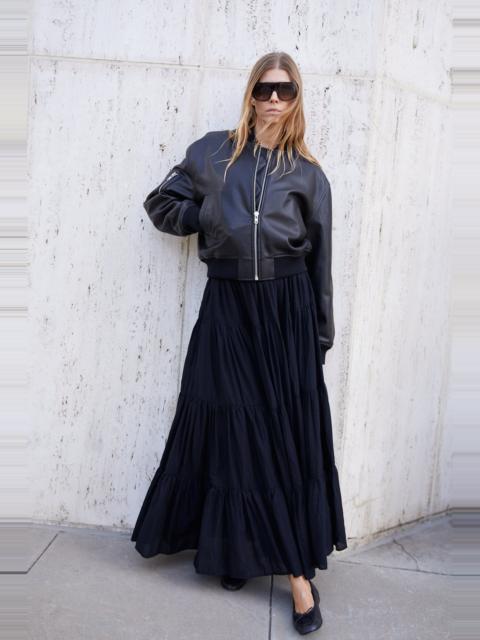 SPRWMN BLACK VOILE TIERED MAXI SKIRT