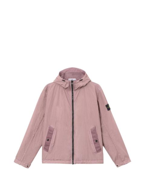 Stone Island hooded logo-patch jacket