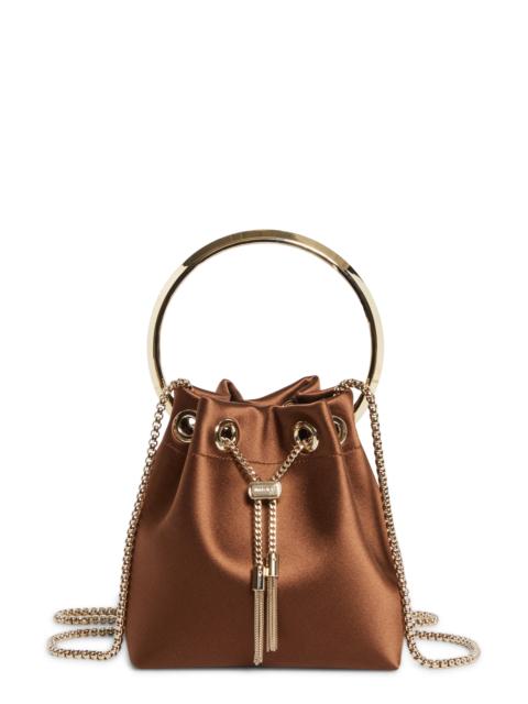 JIMMY CHOO Jimmy Choo Bon Bon Satin Top Handle in Bronze/Light Gold at Nordstrom