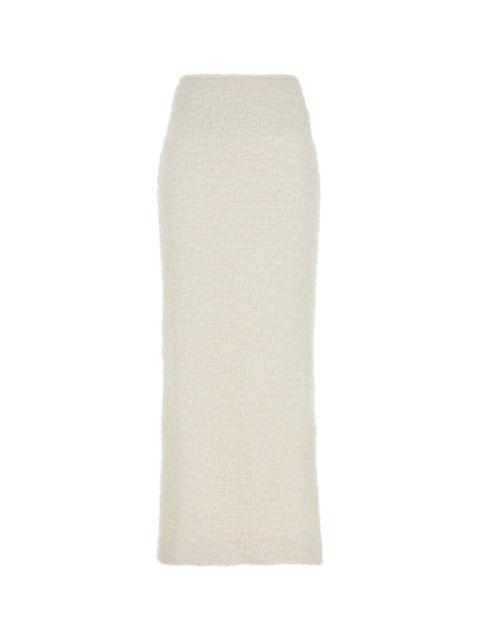 BALENCIAGA White Stretch Bouclã¨ Skirt