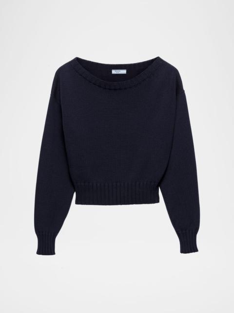 Boat Neck Knit Balloon Sweater