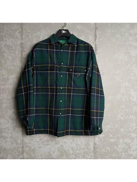 Prada Prada Green Plaid Wool Flannel Jacket