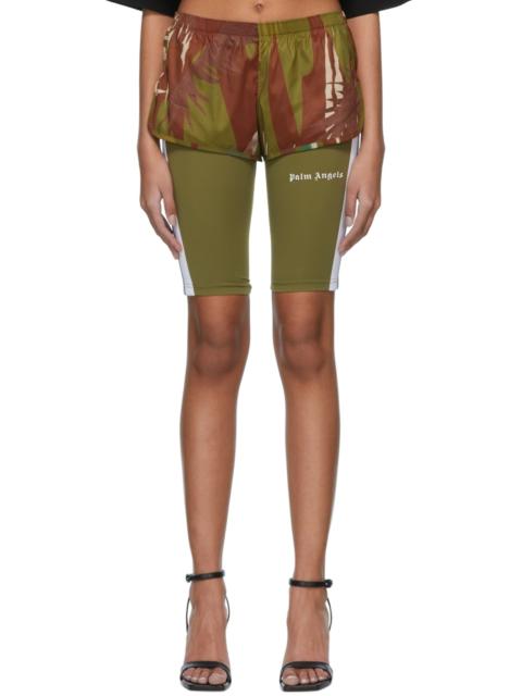 Palm Angels Green Polyester Sports Shorts