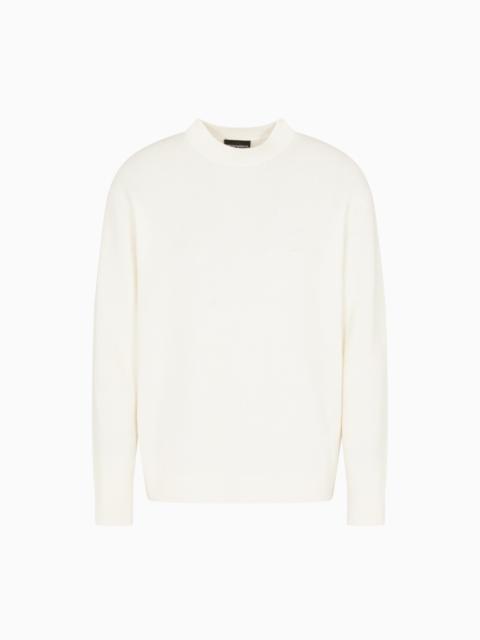 EMPORIO ARMANI FISHERMAN’S RIB VIRGIN-WOOL JUMPER