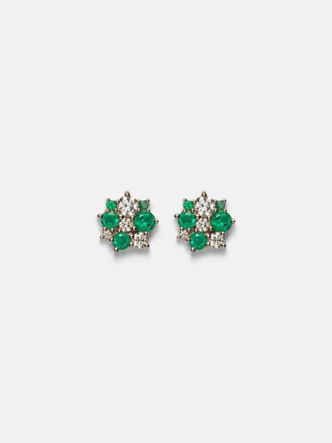 SYDNEY EVAN Cocktail 14kt gold earrings with emeralds and diamonds