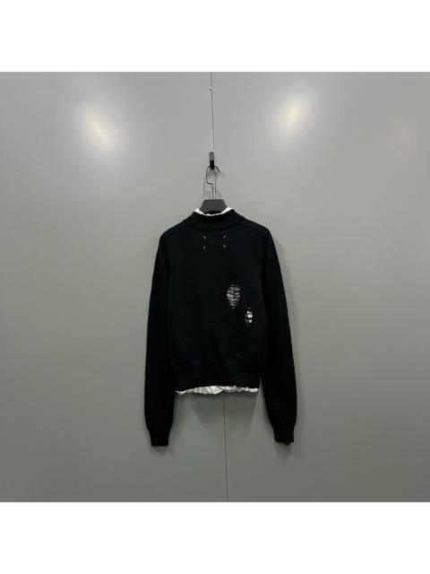 Maison Margiela Maison Margiela Distressed Patchwork Knit Sweater