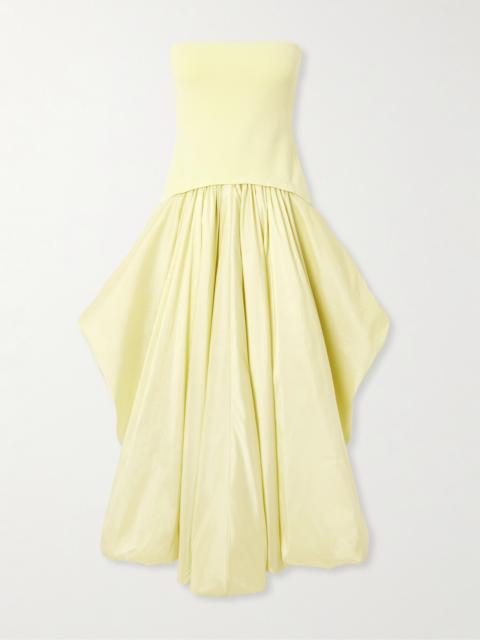 SIMKHAI Izzy Stretch-knit And Gathered Taffeta Midi Dress