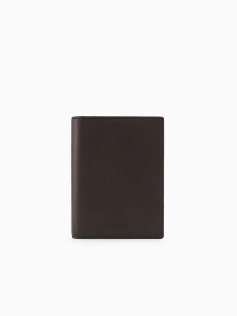 GIORGIO ARMANI Nappa leather bifold passport holder