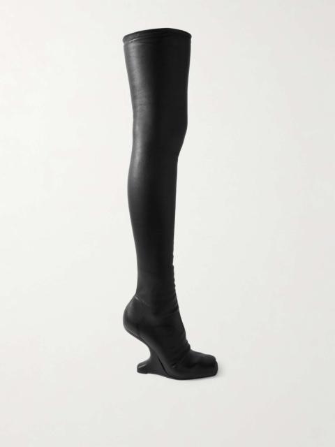 Rick Owens Cantilever leather over-the-knee boots