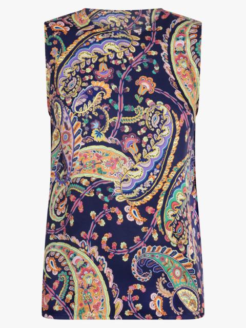 Etro SLEEVELESS PAISLEY PRINT TOP | NAVY/MULTI