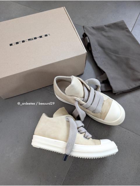 Rick Owens DRKSHDW *NEW* JUMBO LACE PADDED RAMONES LOW PARCHMENT