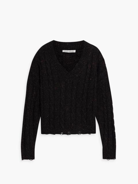 Other Designers Distressed Donegal cable-knit sweater
