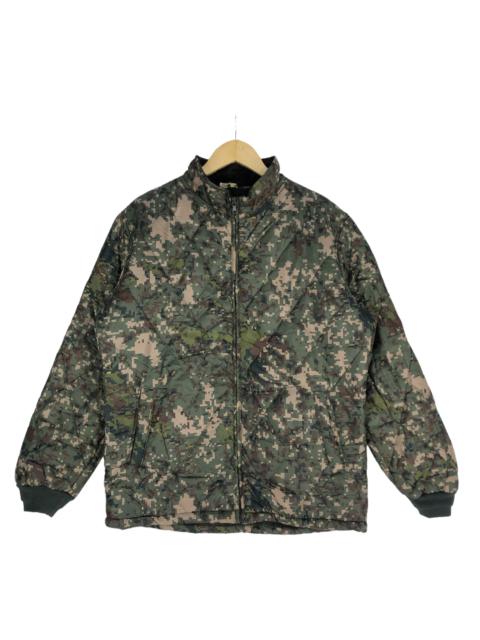 Other Designers Vintage - Vintage Army Puffer Jacket Zipper Jacket Digital Camouflage