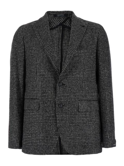 TAGLIATORE - Tagliatore Men 'Montecarlo' Grey Single-Breasted Jacket With Stripe Motif In Wool Blend Man