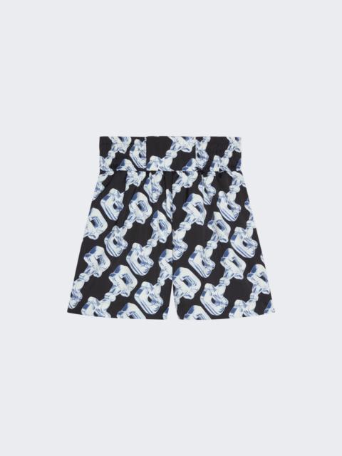 GUCCI 3d Glass Horsebit Print Shorts Black
