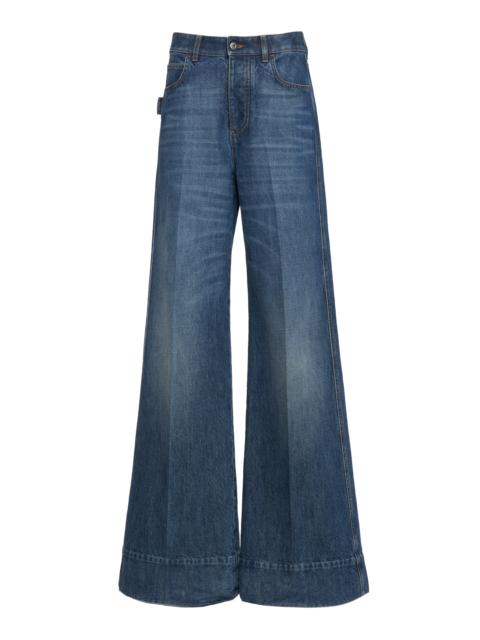 Bottega Veneta Rigid High-Rise Flared-Leg Jeans medium wash