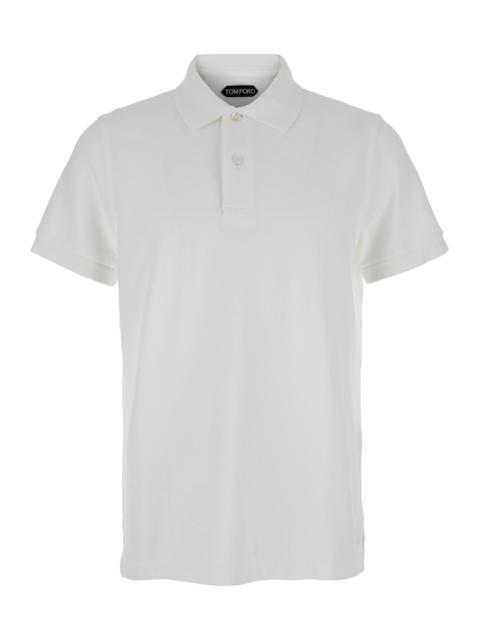 TOM FORD Tom Ford Men White Short-Sleeves Polo In Cotton Piquet Jersey Man