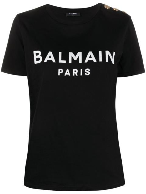 Balmain Logo Organic Cotton T Shirt