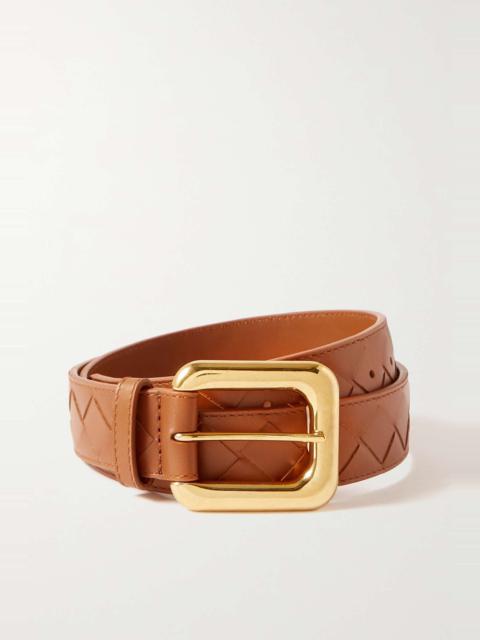 Intrecciato leather belt