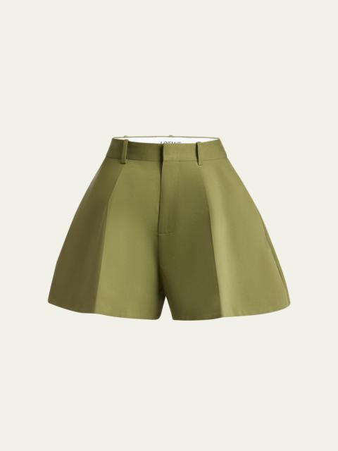 Loewe Trapeze Flared Mini Shorts | bergdorfgoodman | REVERSIBLE