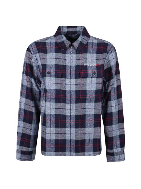 AWAKE NY Overshirt "Flannel Zip Shirt"