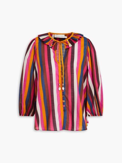 Zimmermann Striped cotton-voile blouse