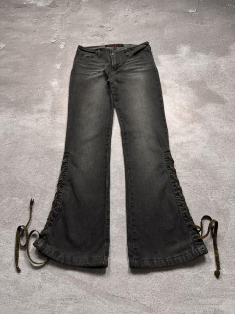 Other Designers If Six Was Nine - Vintage Y2K LGB IfSixWasNine Style Lace Up Flared Denim Jean
