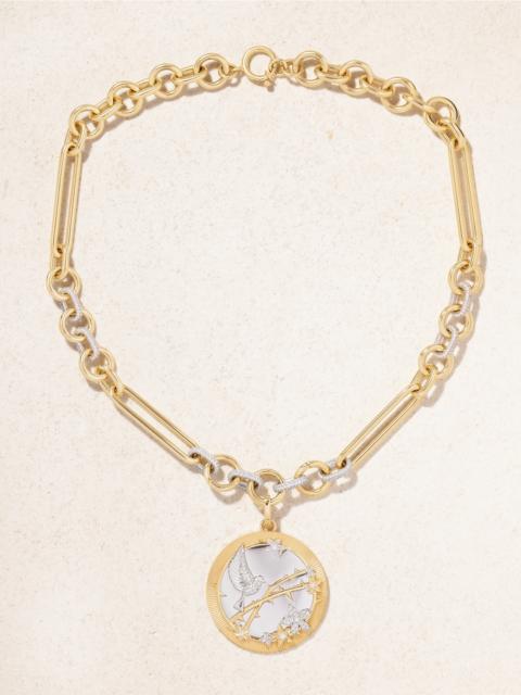 FOUNDRAE Resilience Mixed 18-karat Yellow And White Gold Diamond Necklace