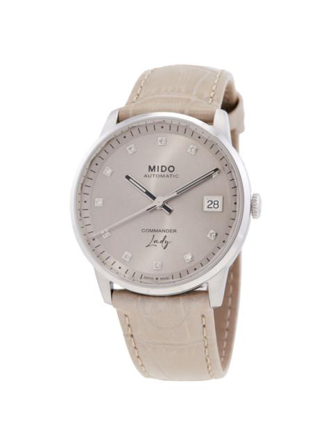 Mido - Mido Commander Lady Automatic Diamond Brown Dial Watch M0212071629600