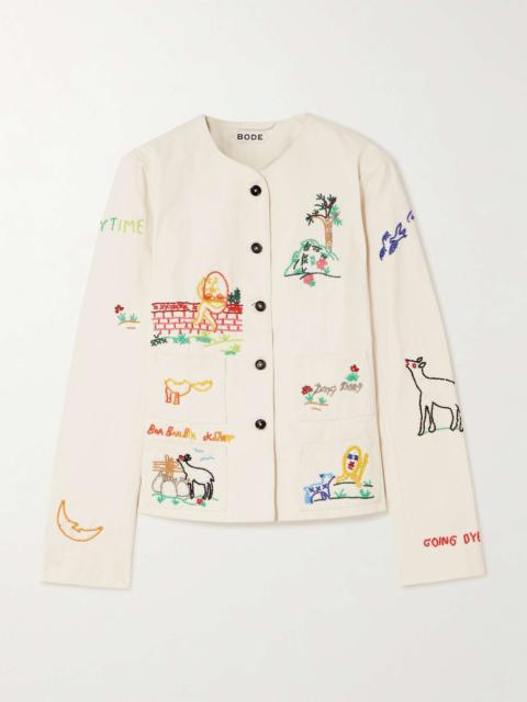 BODE Nursery Rhyme bead-embellished cotton-twill jacket