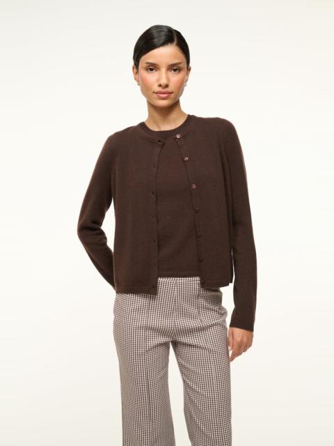 STAUD STAUD MIDNIGHT CASHMERE CARDIGAN DARK CHOCOLATE