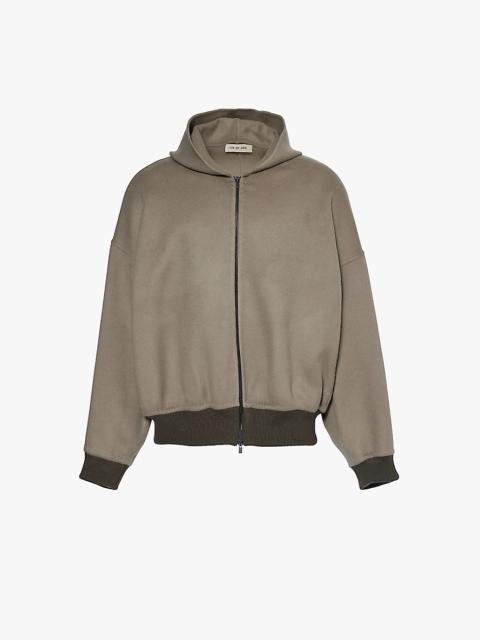 Hooded relaxed-fit brushed-felt wool-blend bomber jacket