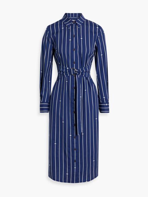 DEREK LAM 10 CROSBY Striped cotton-blend poplin midi shirt dress