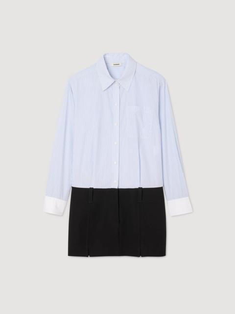 Sandro MINI DRESS WITH DUAL MATERIALS