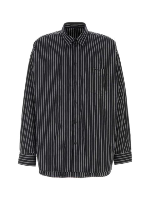 BALENCIAGA Balenciaga Men Embroidered Poplin Oversize Shirt