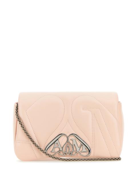 Alexander McQueen Pastel pink leather mini Seal clutch
