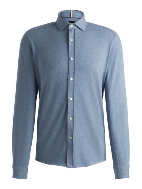 BOSS SLIM-FIT SHIRT IN STRETCH-COTTON JERSEY