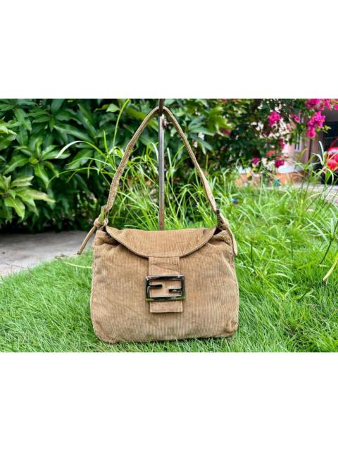 FENDI Authentic Fendi Mamma Baguette Corduroy Shoulder Bag