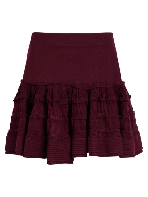 Alaïa Alaïa Ruffled Wool-blend Mini Skirt