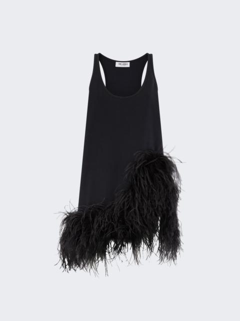 THE ATTICO Rib Mini Dress With Embroidery Black