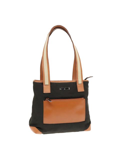 GUCCI GUCCI Tote Bag Canvas Khaki Silver