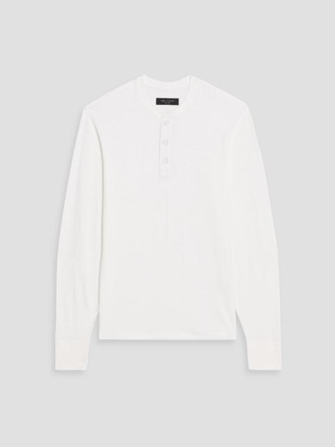 rag & bone Cotton-blend jersey Henley shirt
