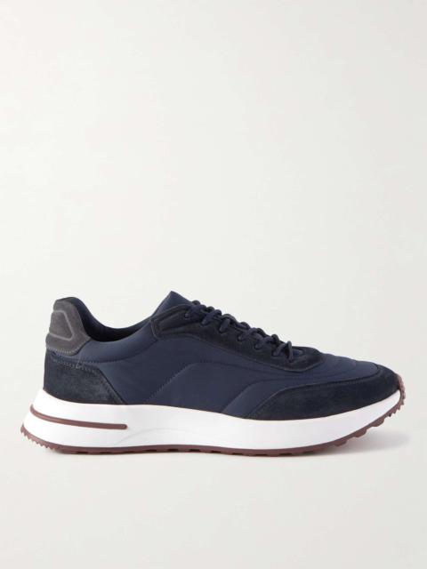 Weekend Walk Suede-Trimmed Shell Sneakers