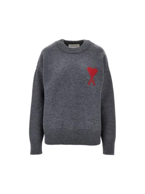 AMI Paris Ami Ami De Coeur Crewneck Sweater Grey