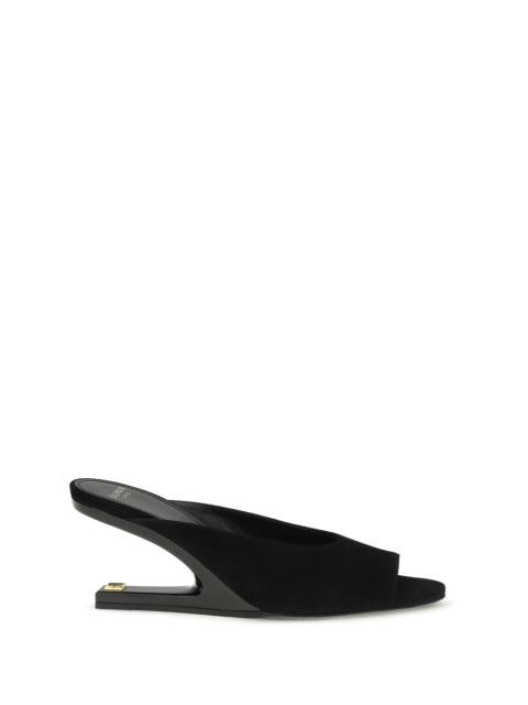Balmain Balmain Suede Open-toe Mules