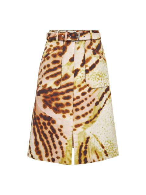 Dries Van Noten A-Line Knee Length Belted Skirt