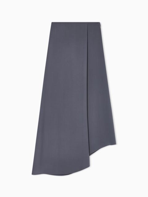GIORGIO ARMANI ASYMMETRICAL MIDI SKIRT IN SILK CRÊPE