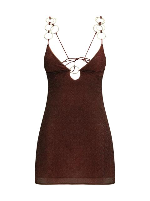 Oséree Oséree Lumiere Ring Mini Dress Chocolate