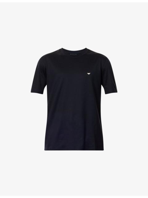 EMPORIO ARMANI Logo-Embroidered Short-Sleeves Stretch-Cotton T-Shirt
